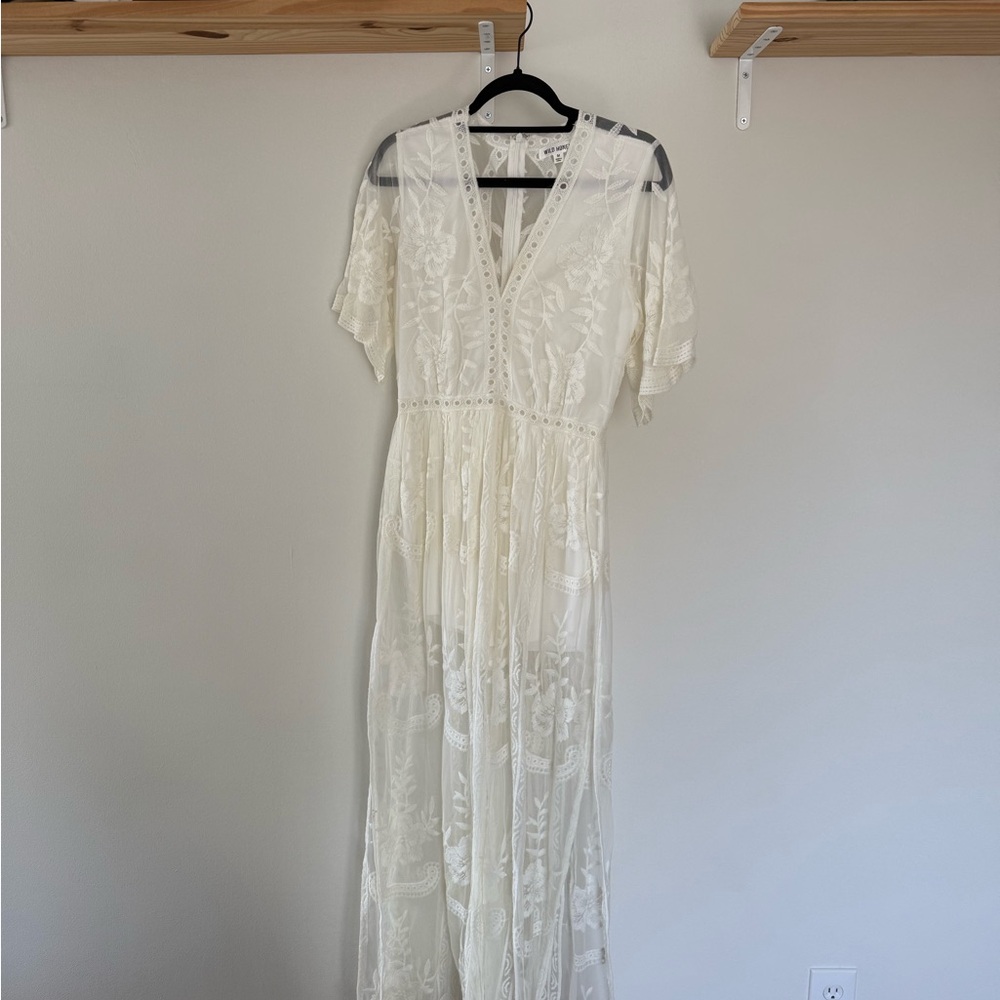 White Lace Maxi Dress